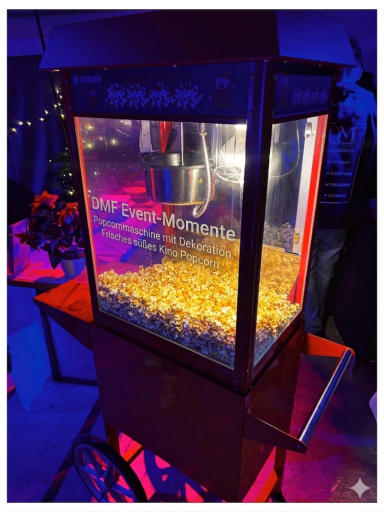 Frische Popcornmaschine von DMF Event-Momente mit warmem Popcorn
